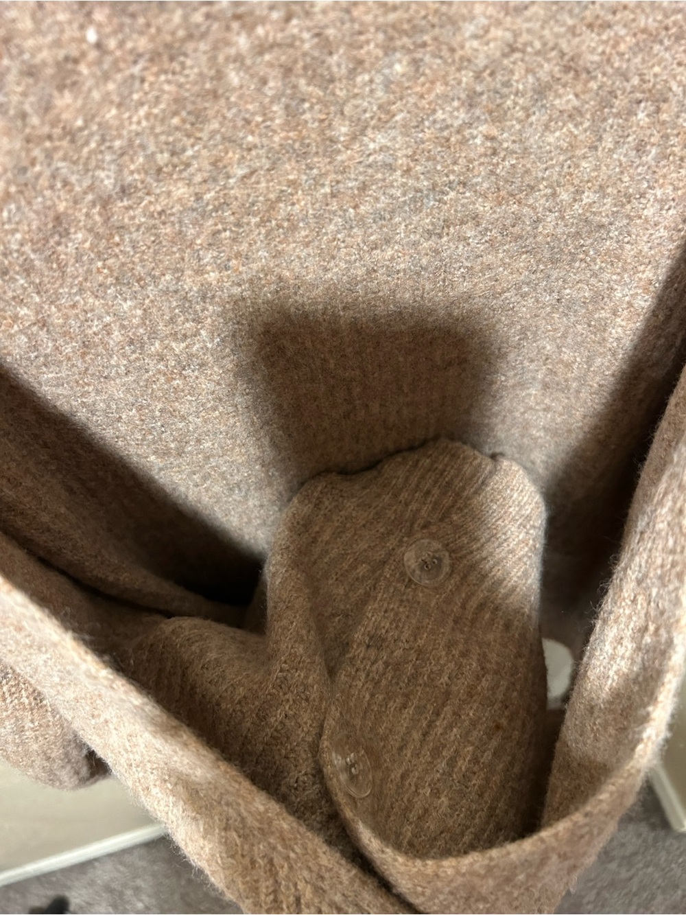 L’Agence Jamison Double-Breasted Cardigan In Tan., size XS Tall - Picture 5 of 9
